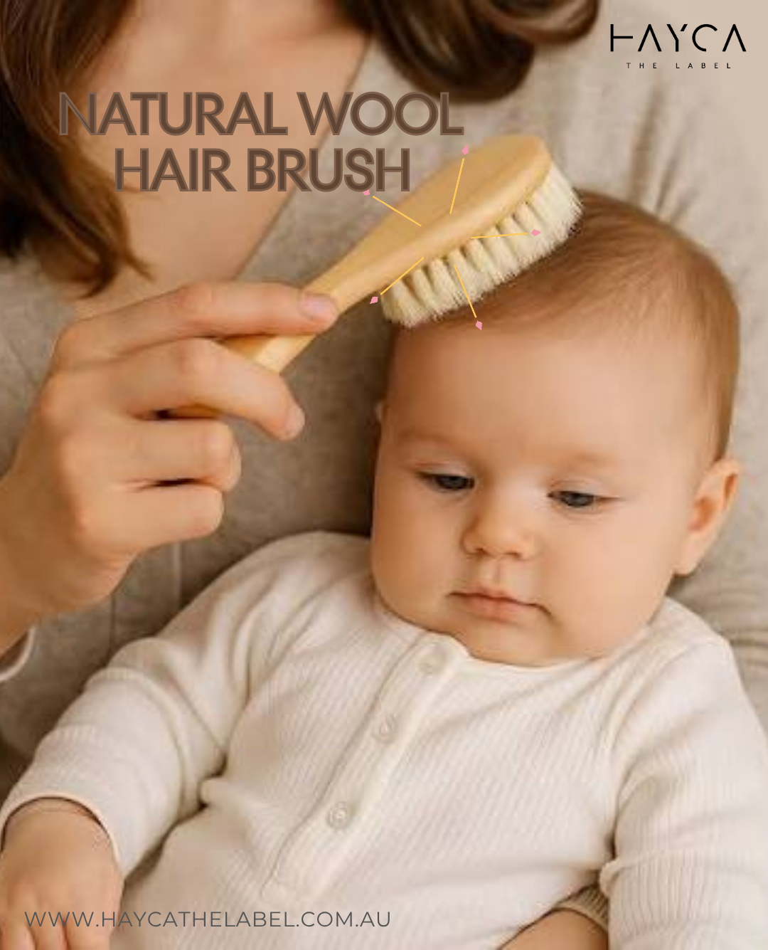 Natural Wool Baby Hair Brush