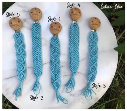 beautifully woven macrame dummy chain with wooden clip