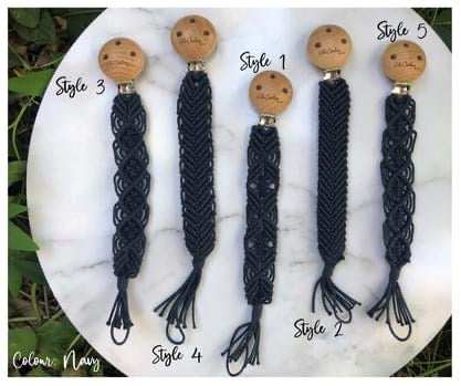 beautifully woven macrame dummy chain with wooden clip