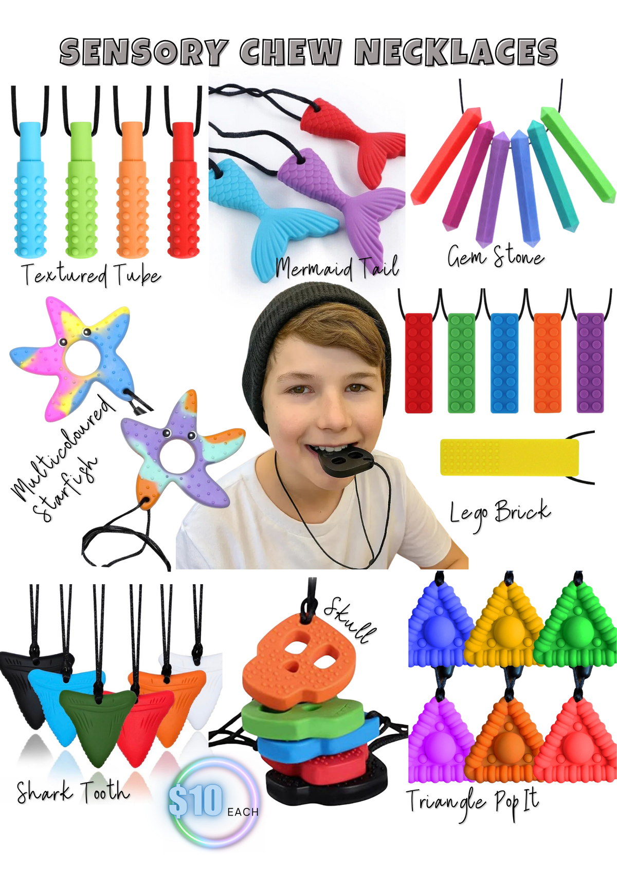Sensory Chew Necklace - Triangle Pop It