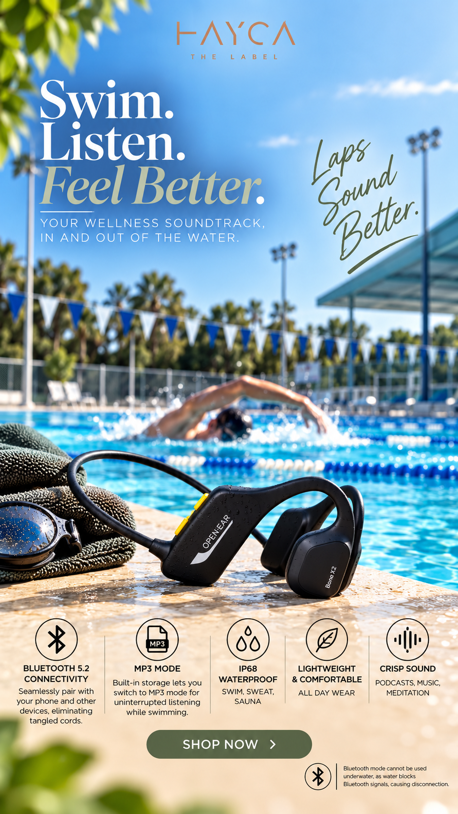 OpenEar Waterproof Bone Conduction Headphones