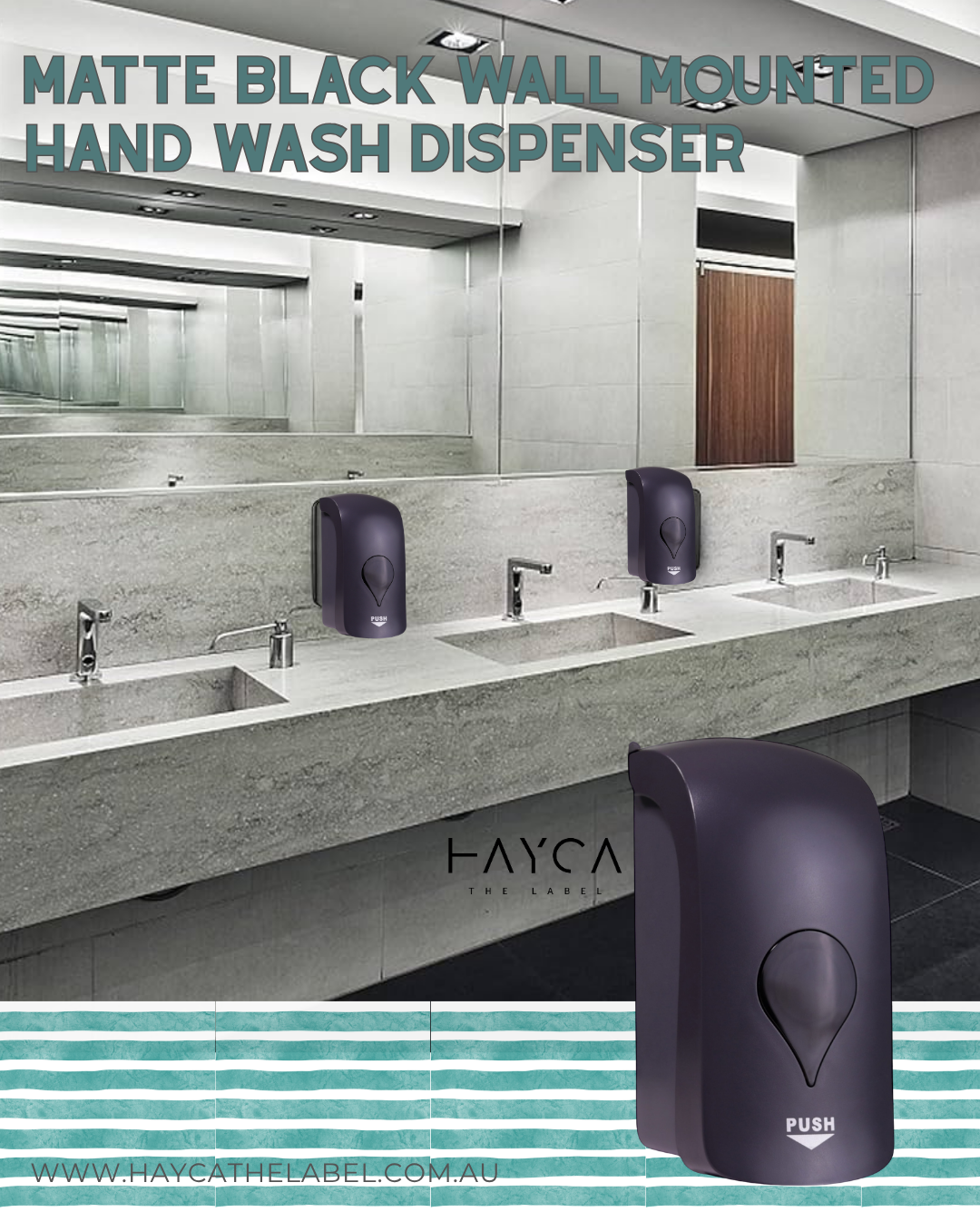 Modern Matte Black Wall Mounted Hand Wash Dispenser