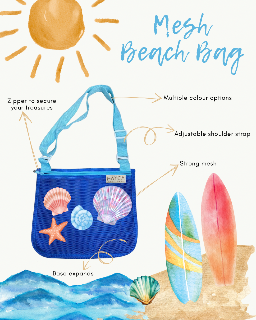 Mesh beach bag with zipper sales